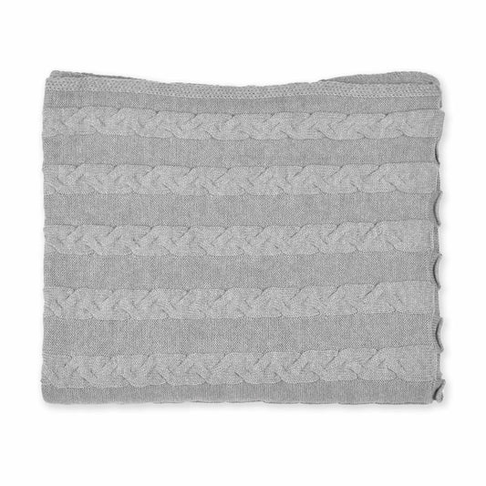 Decke 140x180cm Zopf, grau - Lenz & Leif