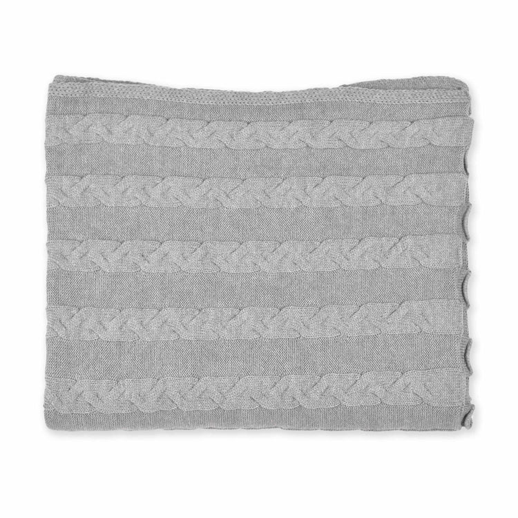 Decke 140x180cm Zopf, grau - Lenz & Leif