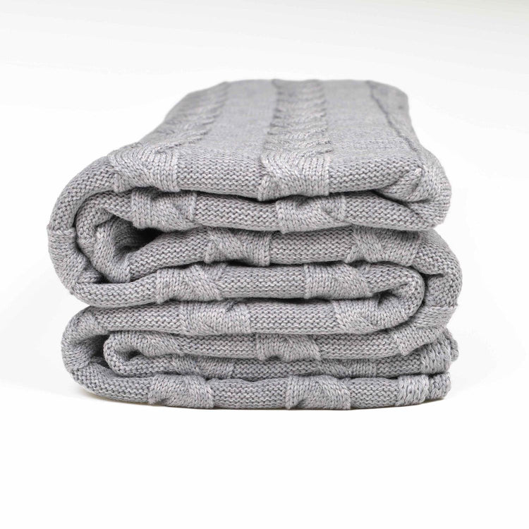 Decke 140x180cm Zopf, grau - Lenz & Leif