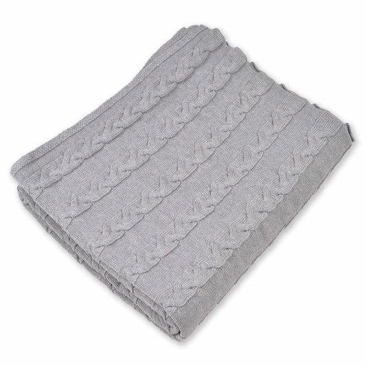 Decke 140x180cm Zopf, grau - Lenz & Leif