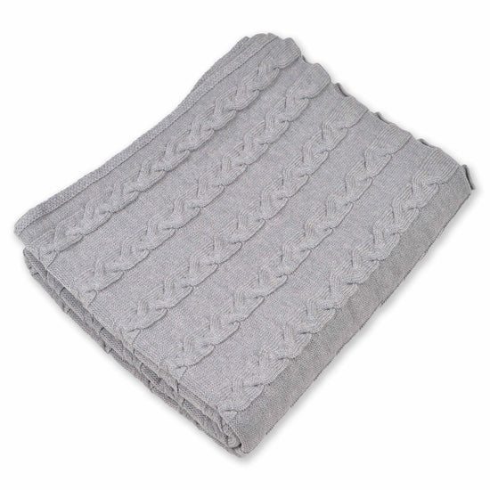 Decke 140x180cm Zopf, grau - Lenz & Leif