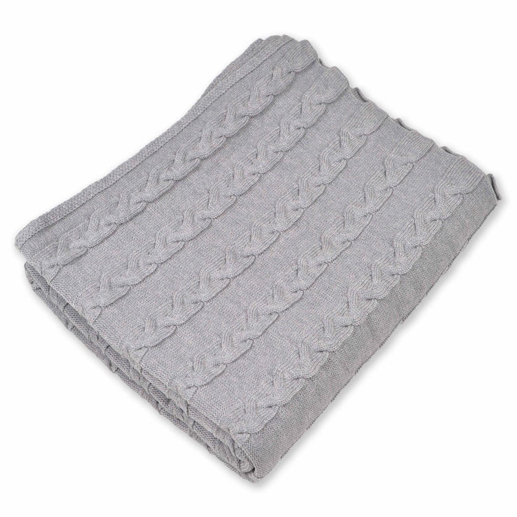 Decke 140x180cm Zopf, grau - Lenz & Leif