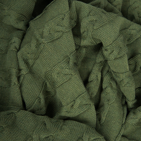 Decke 140x180cm Zopf, dunkelgrün - Lenz & Leif