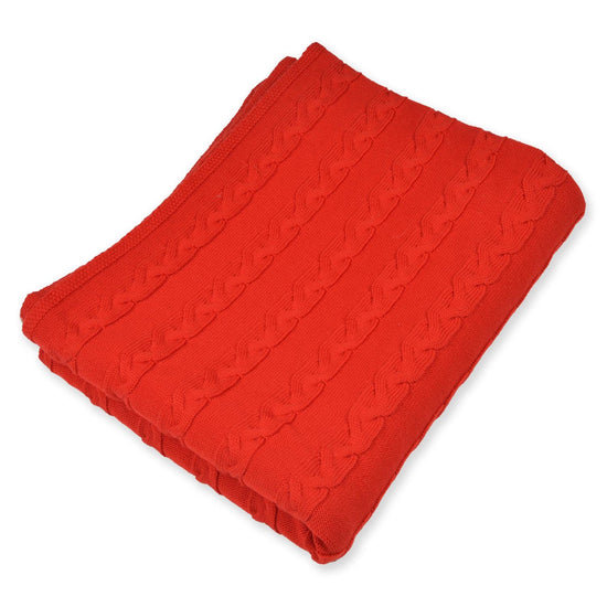 Decke 140x180cm Zopf, rot - Lenz & Leif