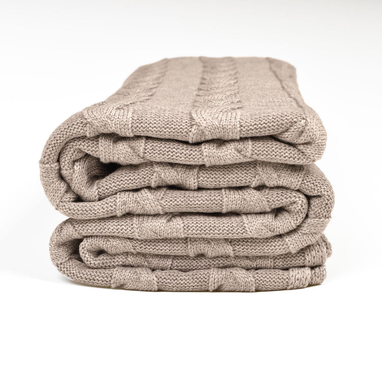 Decke 140x180cm Zopf, beige - Lenz & Leif