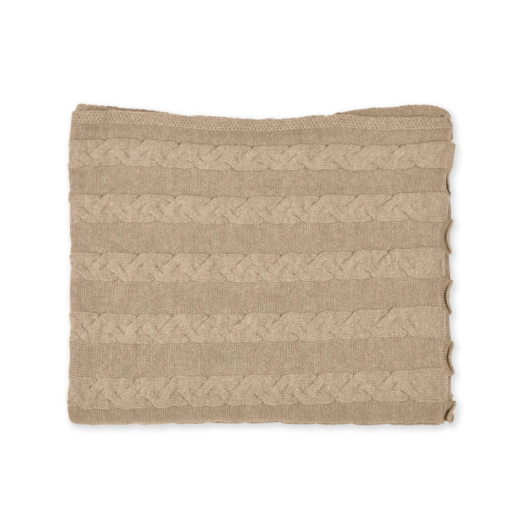 Decke 140x180cm Zopf, beige - Lenz & Leif