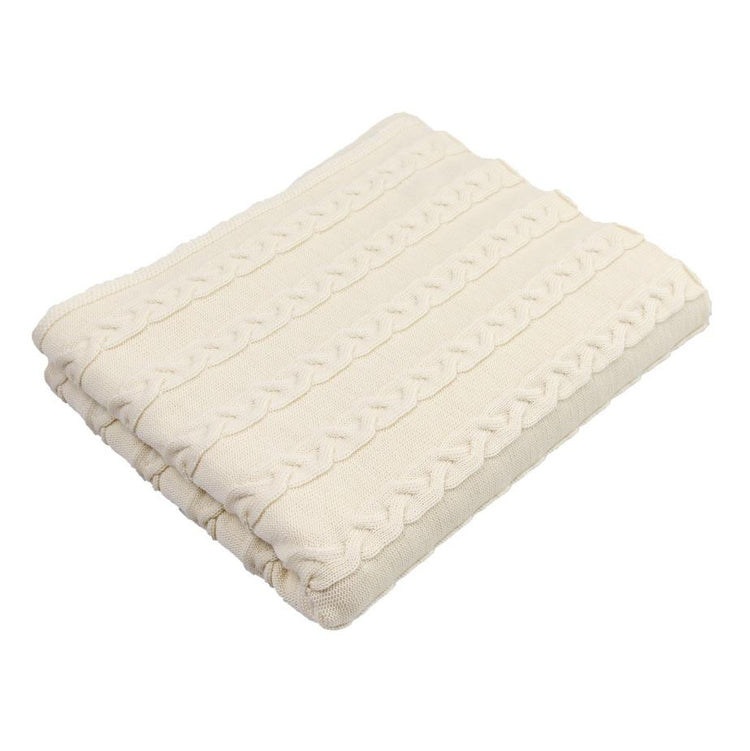 Decke 140x180cm Zopf, weiß - Lenz & Leif