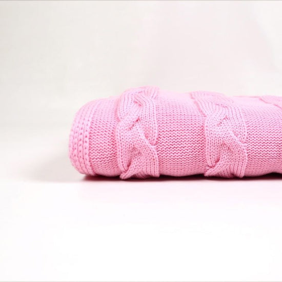 Decke 140x180cm Zopf, rosa - Lenz & Leif