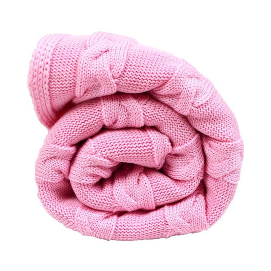 Decke 140x180cm Zopf, rosa - Lenz & Leif