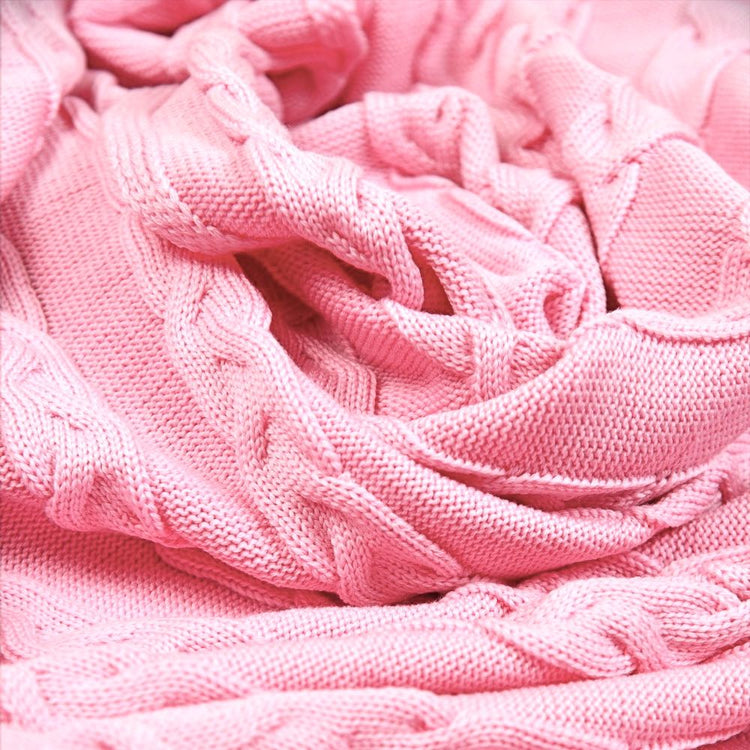 Decke 140x180cm Zopf, rosa - Lenz & Leif