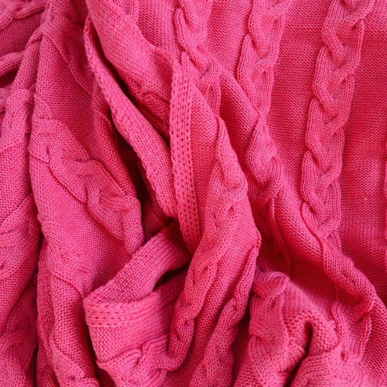 Decke 140x180cm Zopf, magenta - Lenz & Leif