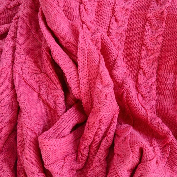 Decke 140x180cm Zopf, magenta - Lenz & Leif