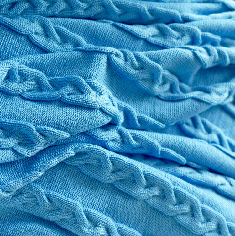 Decke 140x180cm Zopf, türkis - Lenz & Leif