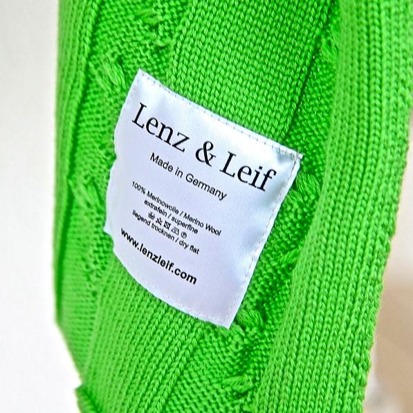 Decke 140x180cm Zopf, hellgrün - Lenz & Leif