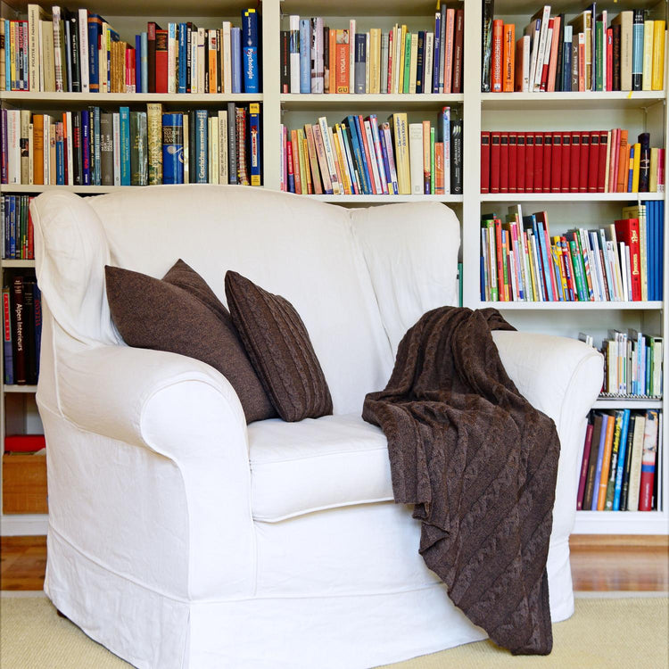 Decke 140x180cm Zopf, braun - Lenz & Leif