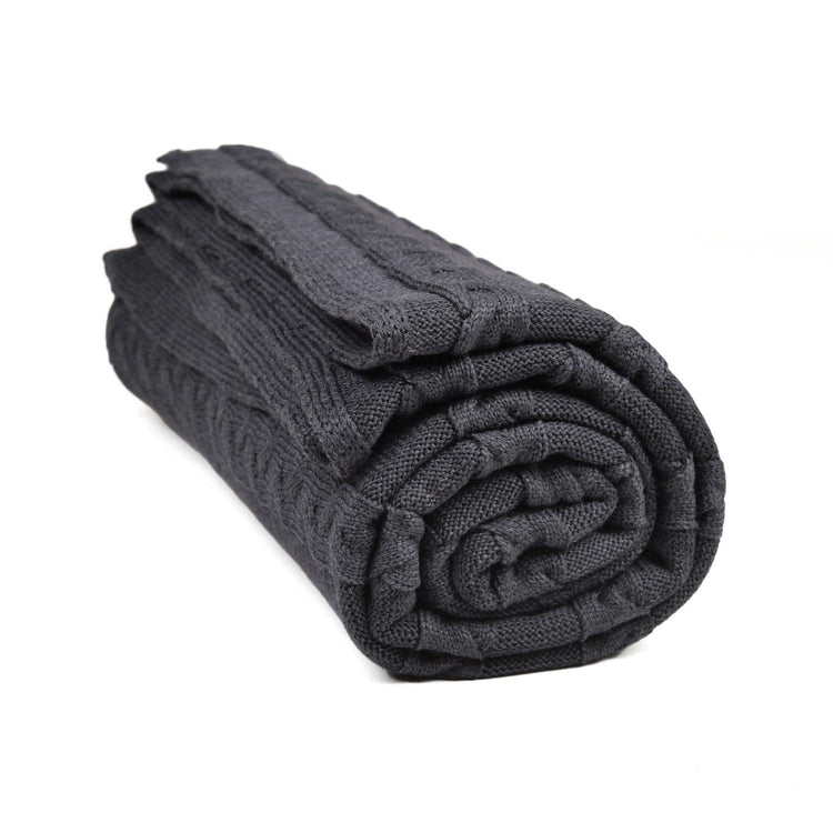 Decke 140x180cm Zopf, dunkelgrau - Lenz & Leif