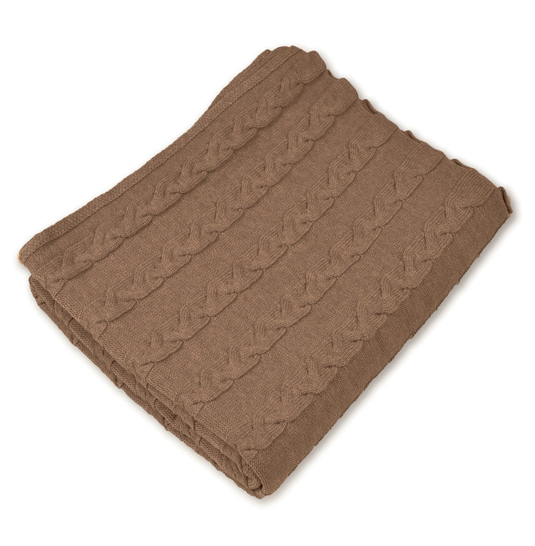 Decke 140x180cm Zopf, hellbraun