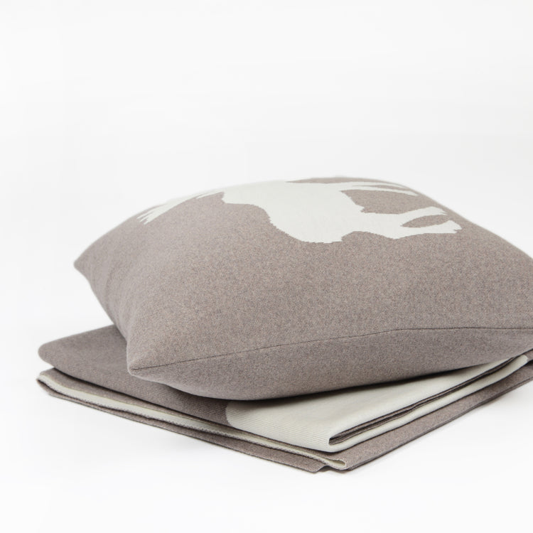 Kissenhülle 50x50cm Elk, beige/weiß