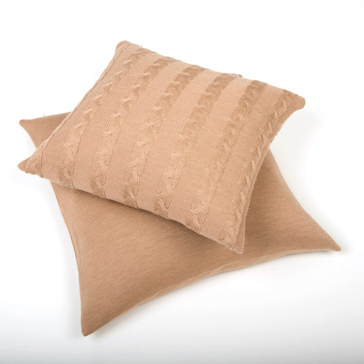 Kissenhülle 50x50cm uni, camel - Lenz & Leif