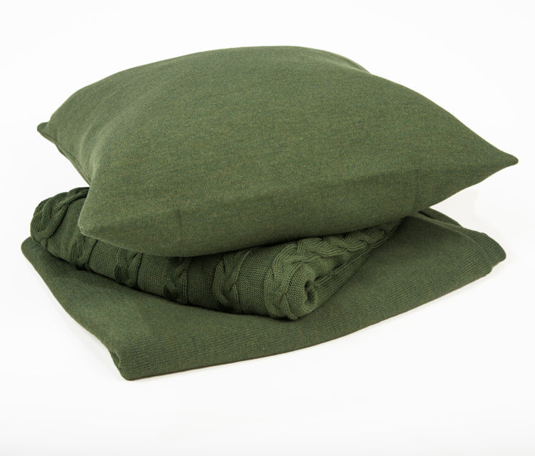 Kissenhülle 50x50cm uni, dunkelgrün - Lenz & Leif