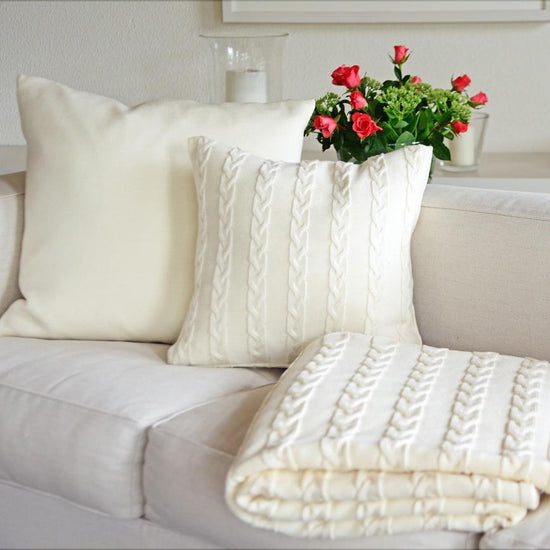 Kissenhülle 50x50cm uni, weiß - Lenz & Leif