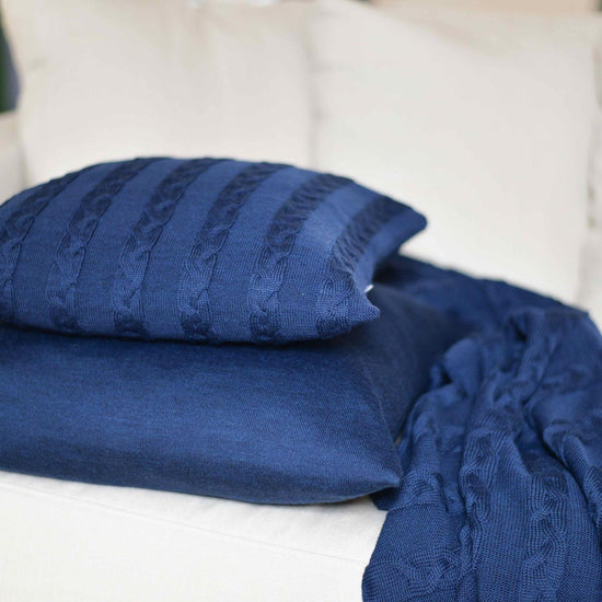 Kissenhülle 50x50cm uni,dunkelblau - Lenz & Leif