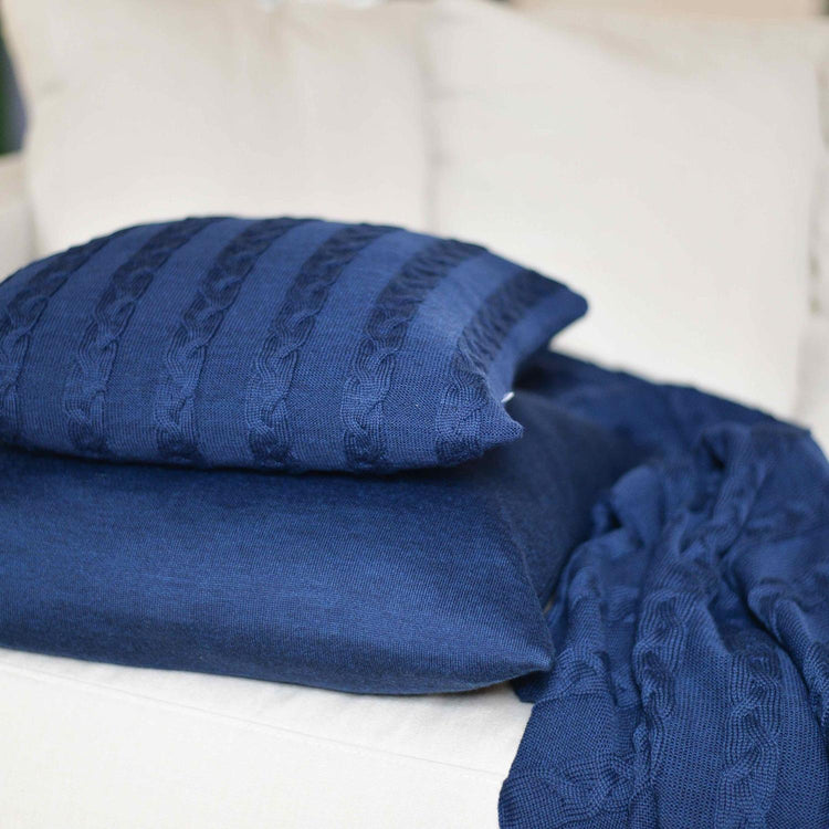 Kissenhülle 50x50cm uni,dunkelblau - Lenz & Leif