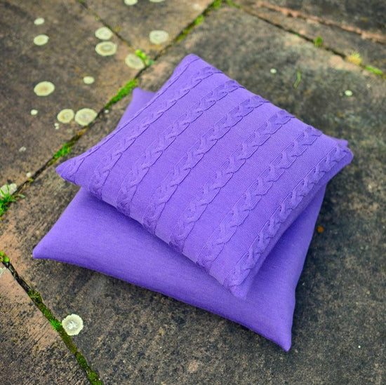 Kissenhülle 50x50cm uni, lila - Lenz & Leif