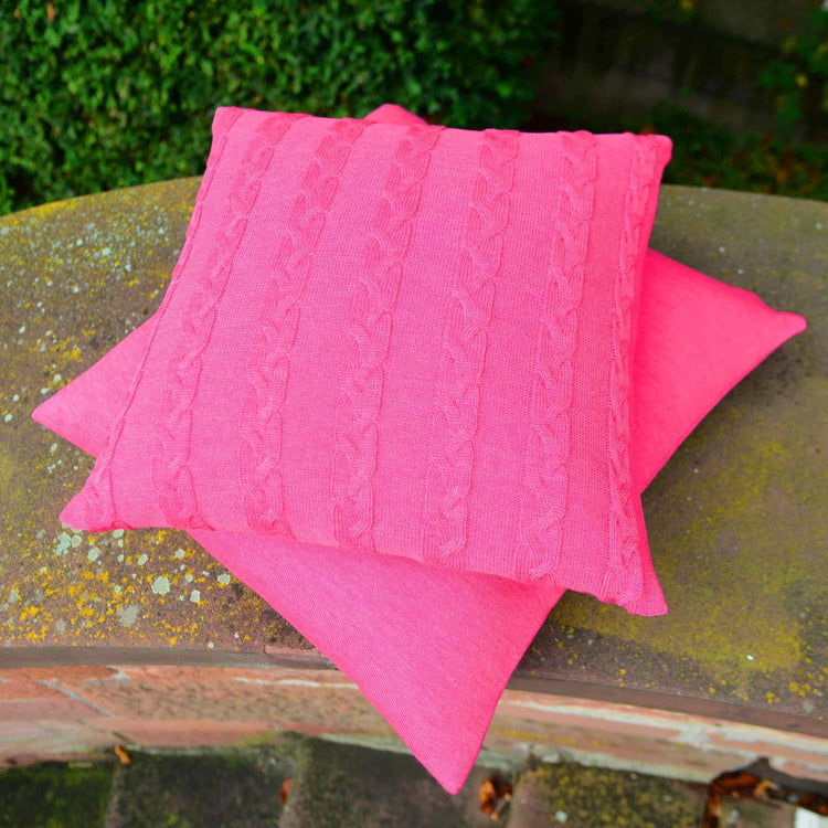 Kissenhülle 50x50cm uni, magenta - Lenz & Leif