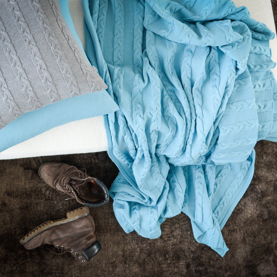 Kissenhülle 50x50cm uni, türkis - Lenz & Leif