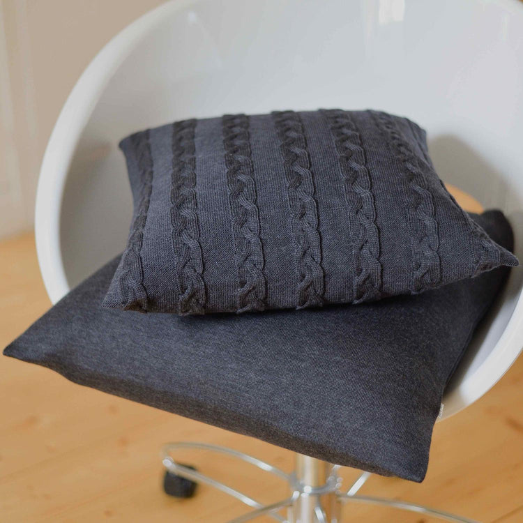 Kissenhülle 50x50cm uni,  dunkelgrau - Lenz & Leif