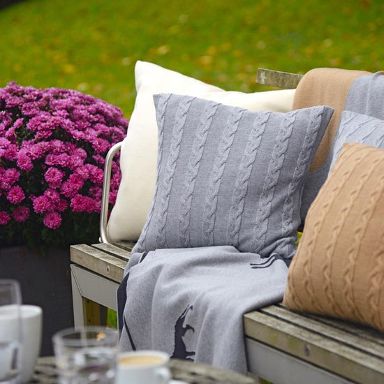 Kissenhülle 40x40cm Zopf, grau - Lenz & Leif