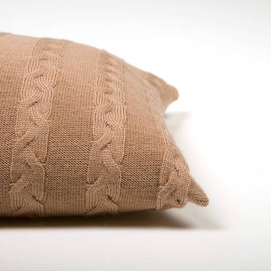 Kissenhülle 40x40cm Zopf, camel - Lenz & Leif