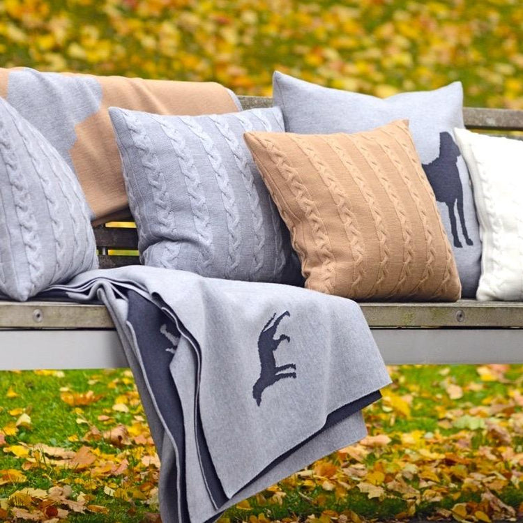 Kissenhülle 40x40cm Zopf, camel - Lenz & Leif