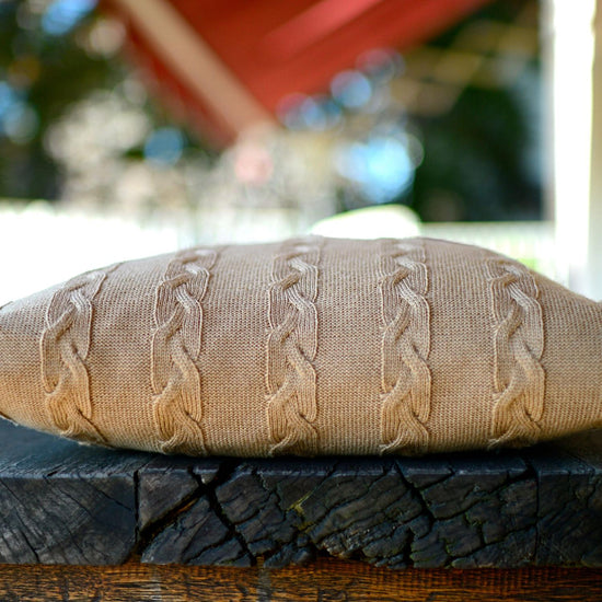 Kissenhülle 40x40cm Zopf, camel - Lenz & Leif