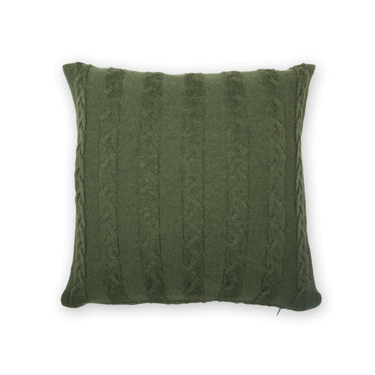 Kissenhülle 40x40cm Zopf, dunkelgrün - Lenz & Leif