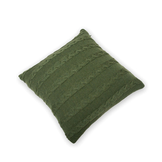 Kissenhülle 40x40cm Zopf, dunkelgrün - Lenz & Leif
