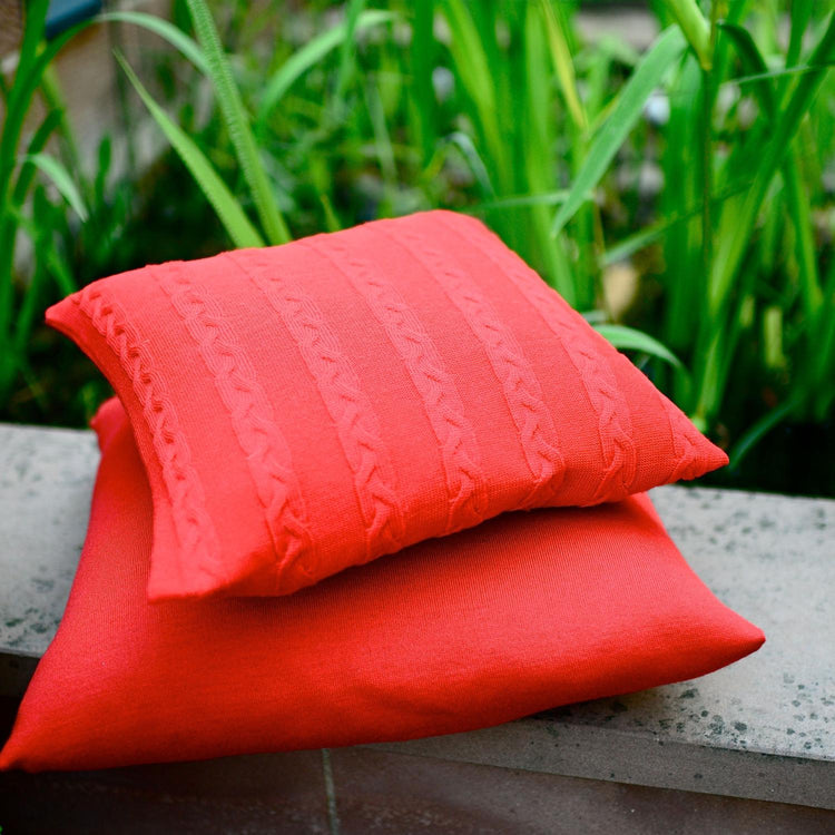 Kissenhülle 40x40cm Zopf, rot - Lenz & Leif