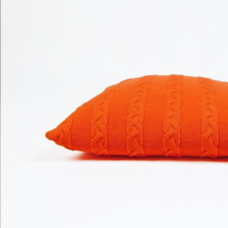 Kissenhülle 40x40cm Zopf, orange - Lenz & Leif