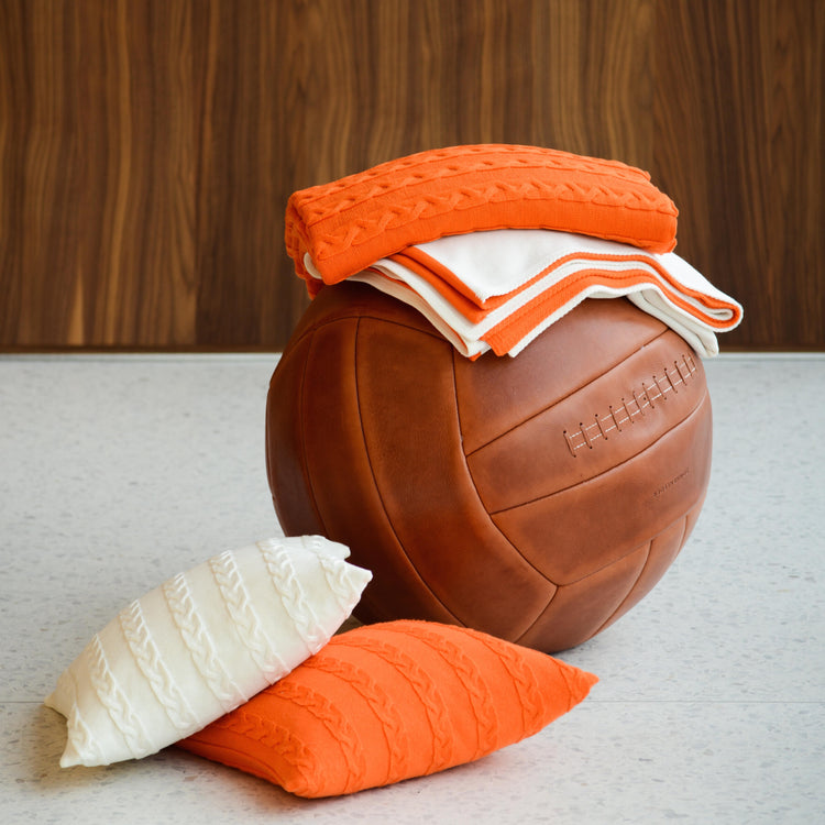 Kissenhülle 40x40cm Zopf, orange - Lenz & Leif