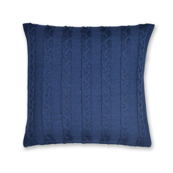 Kissenhülle 40x40cm Zopf, dunkelblau - Lenz & Leif