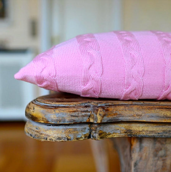 Kissenhülle 40x40cm Zopf, rosa - Lenz & Leif
