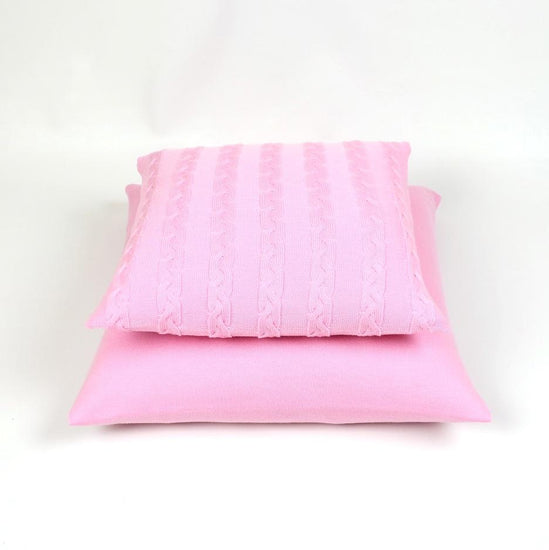 Kissenhülle 40x40cm Zopf, rosa - Lenz & Leif