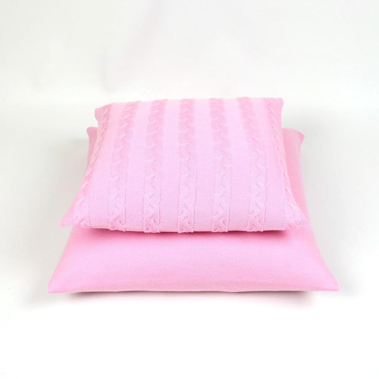 Kissenhülle 40x40cm Zopf, rosa - Lenz & Leif