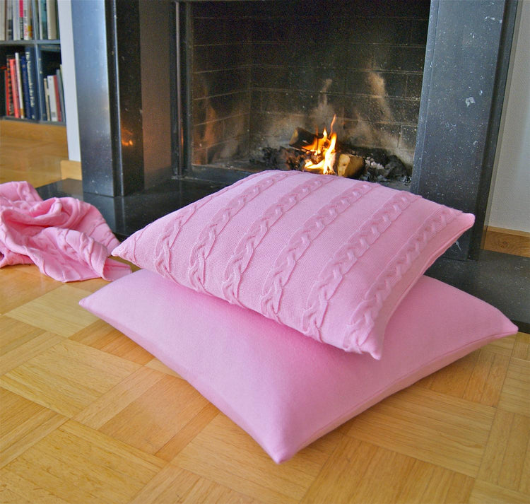 Kissenhülle 40x40cm Zopf, rosa - Lenz & Leif