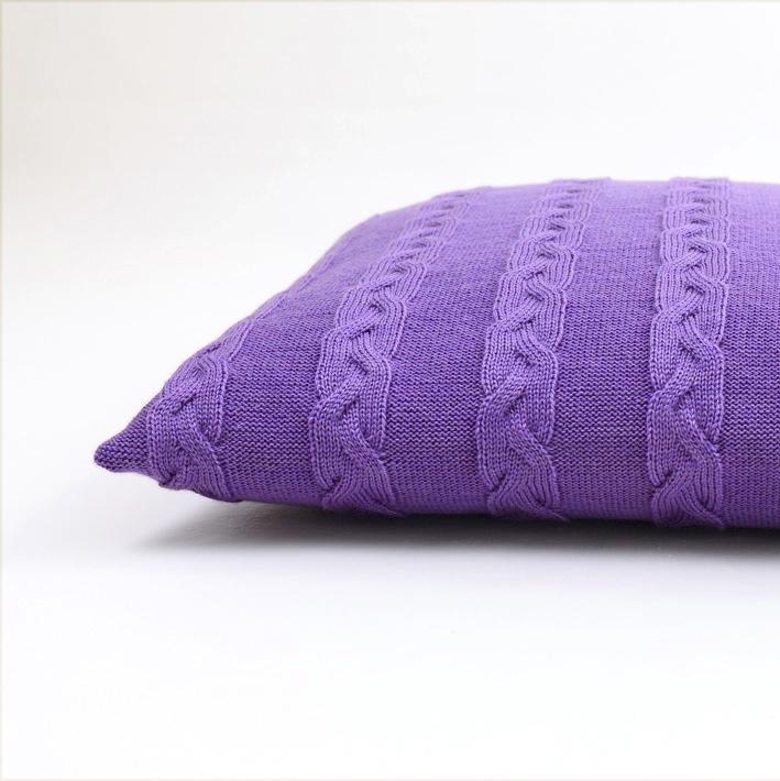 Kissenhülle 40x40cm Zopf, lila - Lenz & Leif