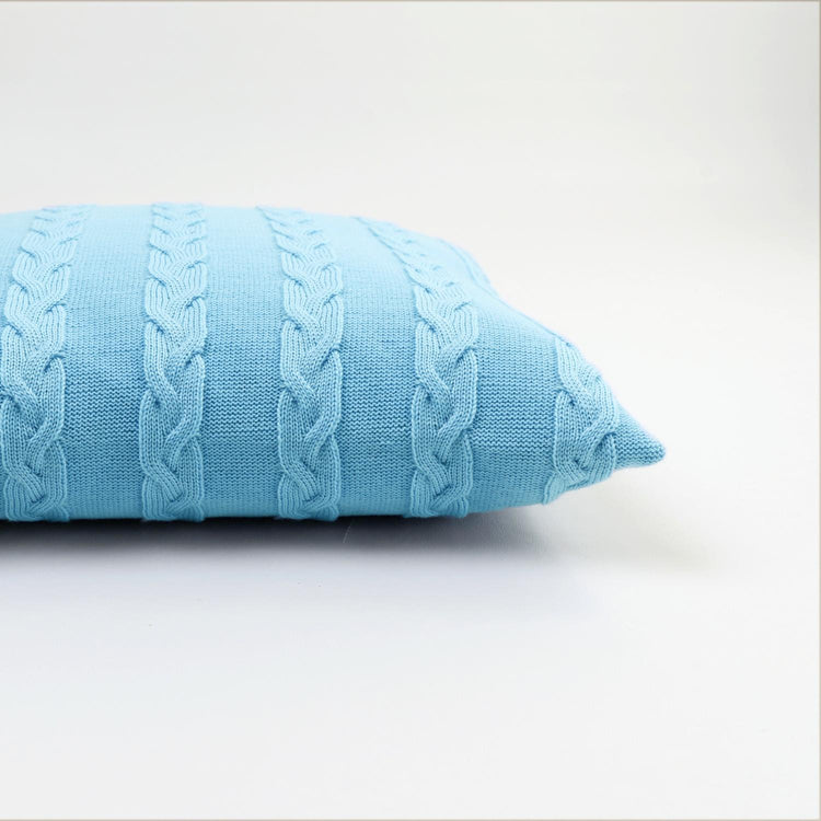 Kissenhülle 40x40cm Zopf, türkis - Lenz & Leif
