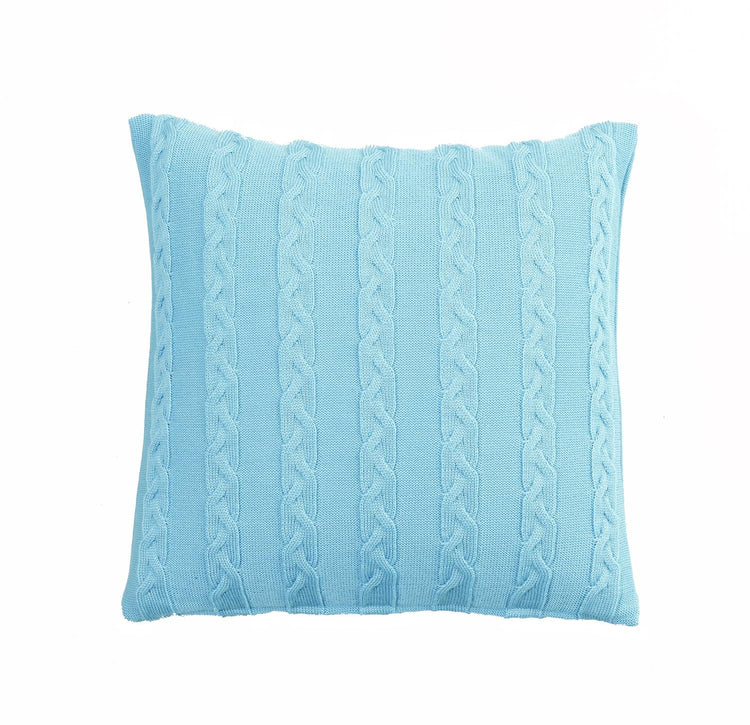 Kissenhülle 40x40cm Zopf, türkis - Lenz & Leif