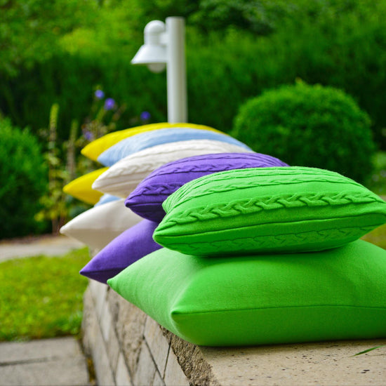 Kissenhülle 40x40cm Zopf, hellgrün - Lenz & Leif