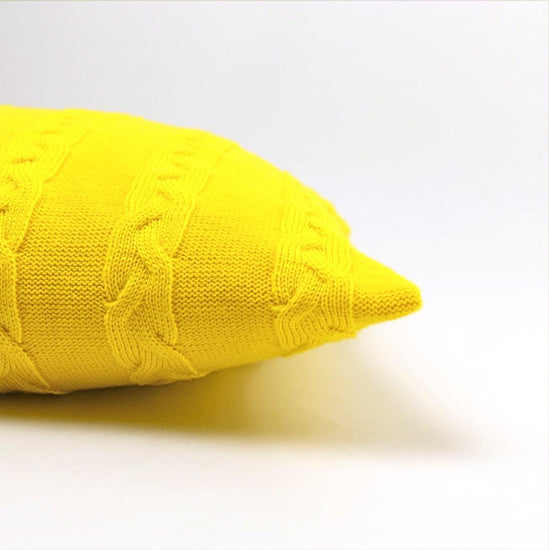 Kissenhülle 40x40cm Zopf, gelb - Lenz & Leif